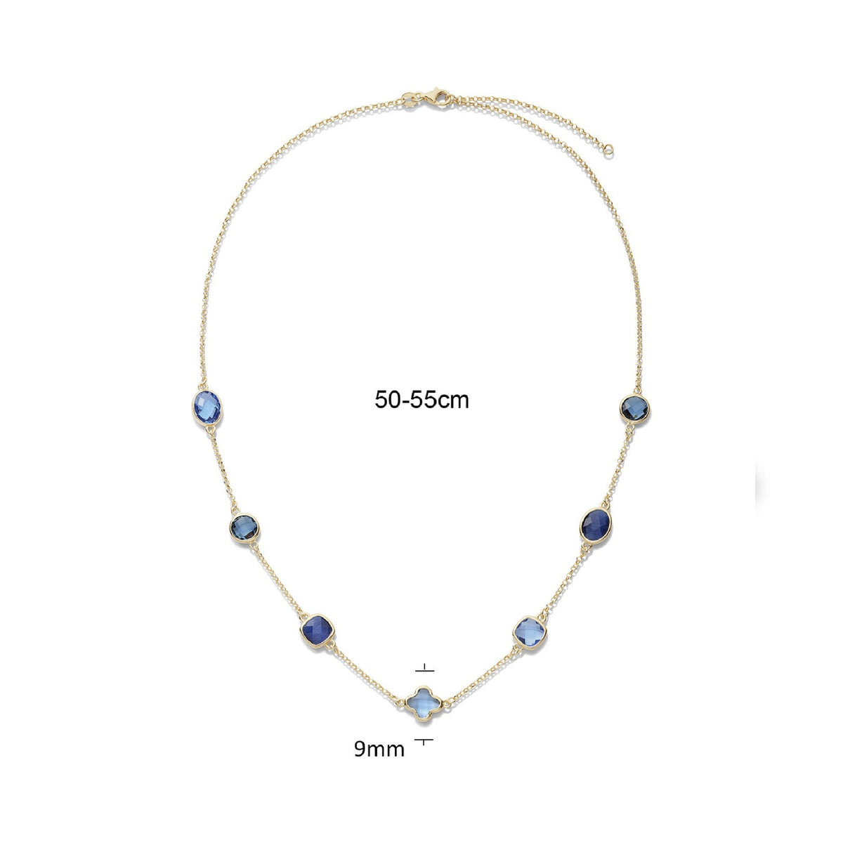 Glow dames ketting marine blue 55 cm