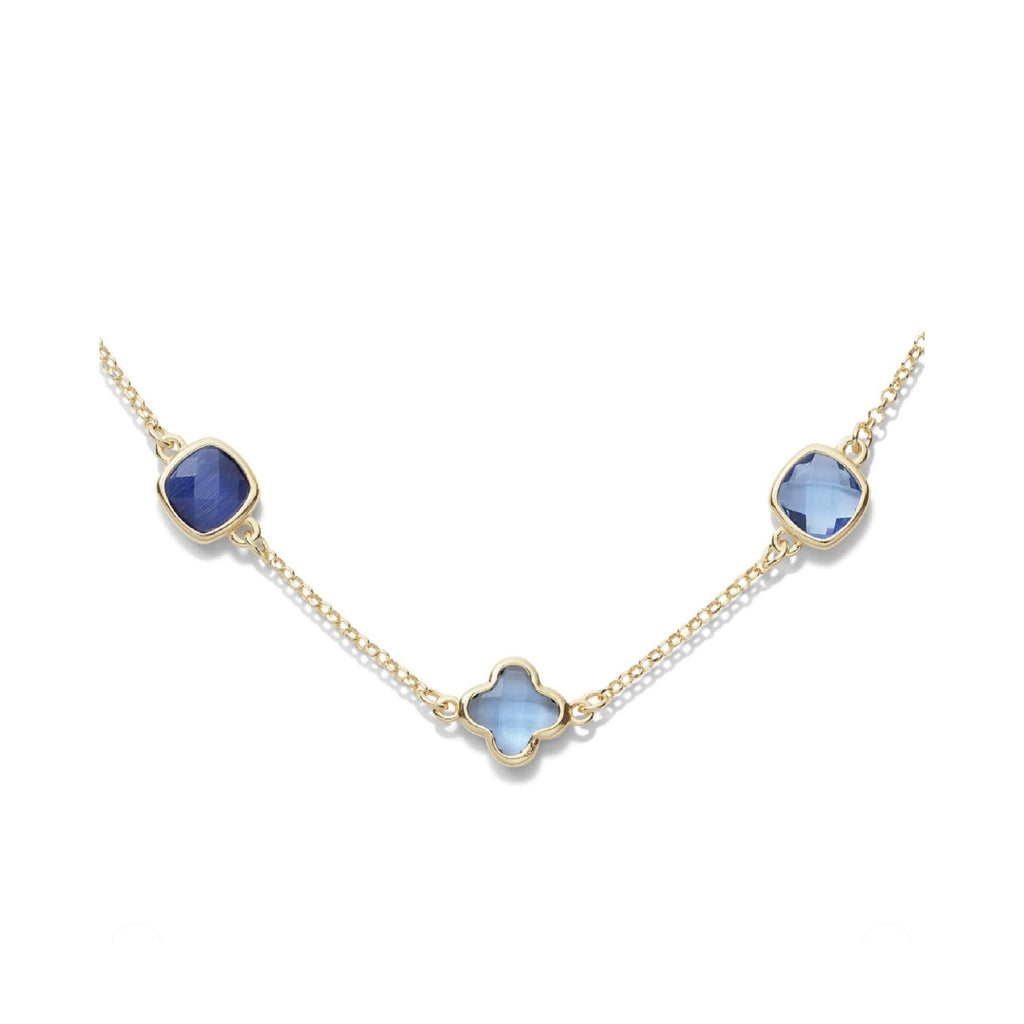 Glow dames ketting marine blue 55 cm