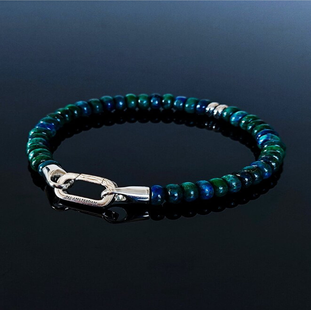 Blauwgroene Kralen Armband Heren Kaito